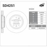 Диск тормозной передний (HI-Q) 1шт. Nissan X-Trail T32/J11 SD4251